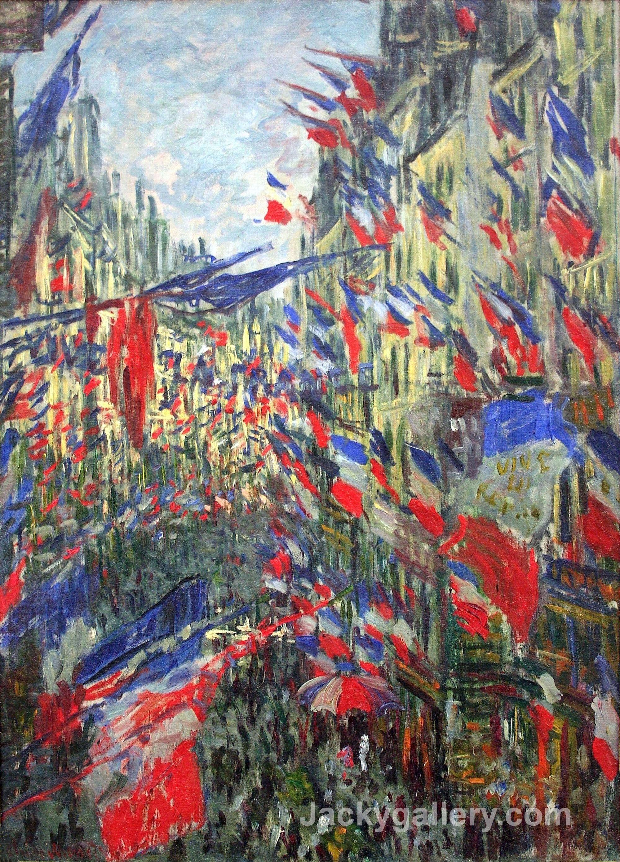 The Rue Montargueil with Flags by Claude Monet paintings reproduction